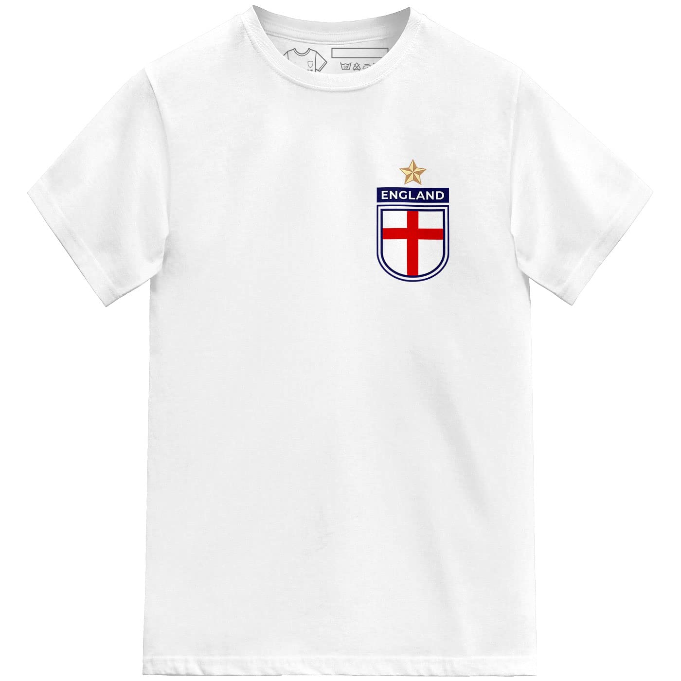 Kids England Football Tshirt Cup Team Game Shield Design (White, 12-13 Years)