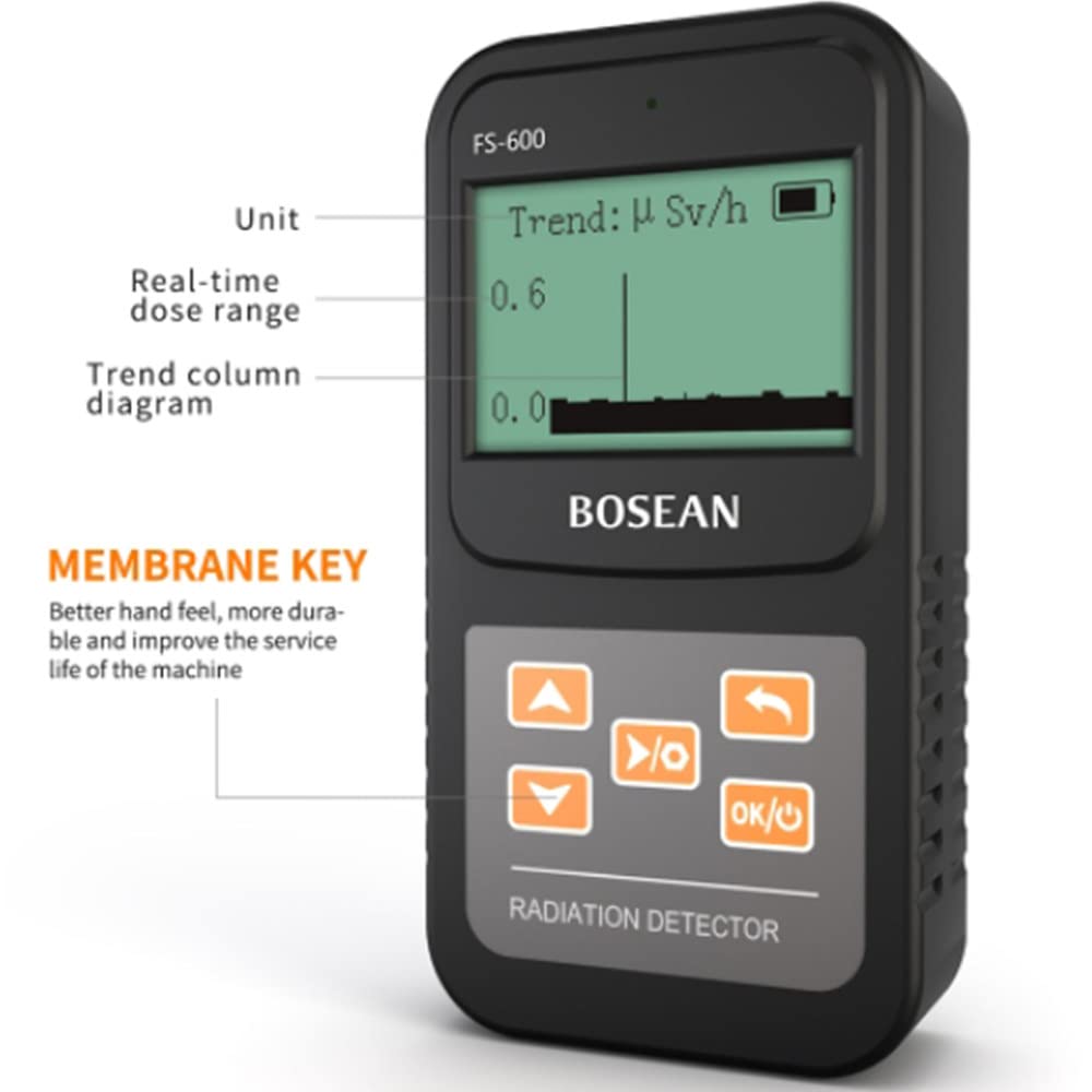 Detector De Radiación Nuclear Profesional Unidad De Alarma De Contador Geiger con Pantalla LCD, Detector De Radiación Personal, Monitor De Dosímetro Portátil,White