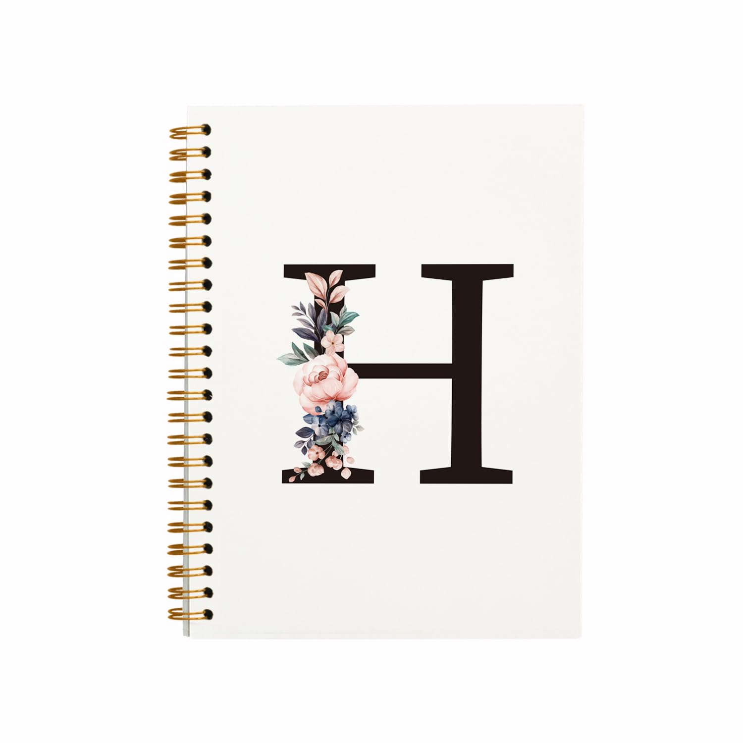 QUICQOD Spiral Notebook,Letter H Notebook,Initial Reading Journaling Notebooks,Monogram Gifts,Hardcover Spiral Notebook 5.5x8.3