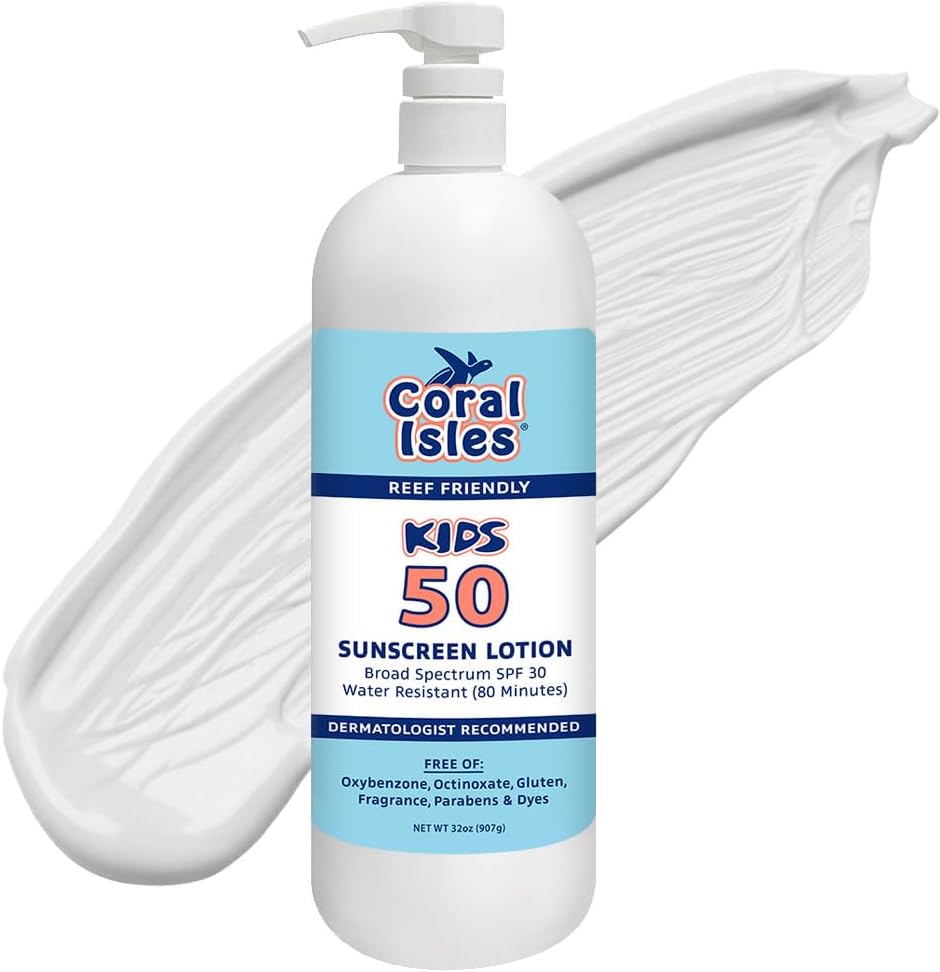 Rocky Mountain Sunscreen | SPF 50 Lotion for Kids Broad Spectrum UVA/UVB Protection | Hawaii 104 Act Compliant (Oxybenzone & Octinoxate Free) | Water Resistant 80 Min. |Quart With Pump (32 Fl Oz)