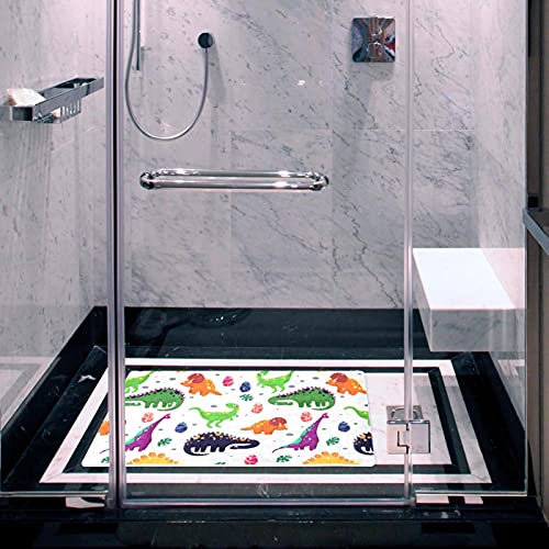 Tapis de bain antidérapant dinosaure 40x70 cm avec ventouses - 6