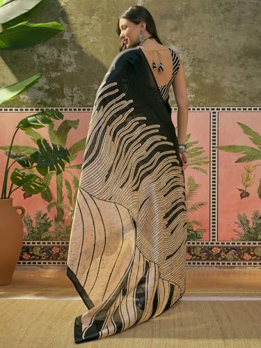 Image of SIRIL Women's Cotton Printed Saree With Unstitched Blouse Piece
