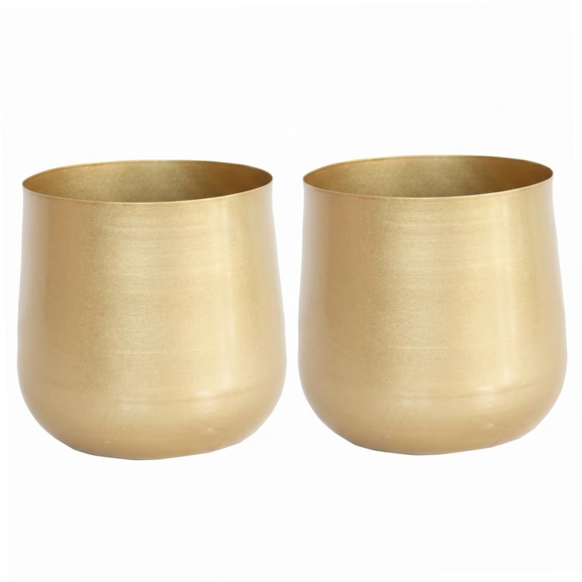 AwnsIMfreien Gold Planter, 2PCS Wrought Iron Gold Plant Pot, Tall Cylindrical Vase For Centerpieces, Stylish Flower Pot 6.69x5.91 inch, Plant