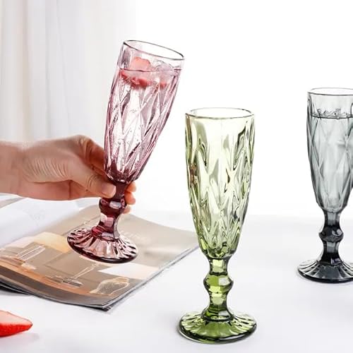 Jogo de 6 Taças de vidro para Champagne Espumante 170ml (Transparente)