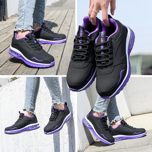 Image of LANSNBO Waterproof Steel Toe Shoes for Women Non Slip Sneakers