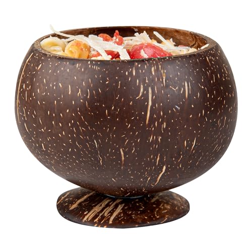 Restaurantware - Coco Casa 10 Ounce Coconut Shell Cups, 40 Mini Martini Goblets - Handmade, Polished, Coconut Shell Cocktail Tiki Cups, Hawaiian Theme For Parties, Serve Wine, Dessert, Smoothies