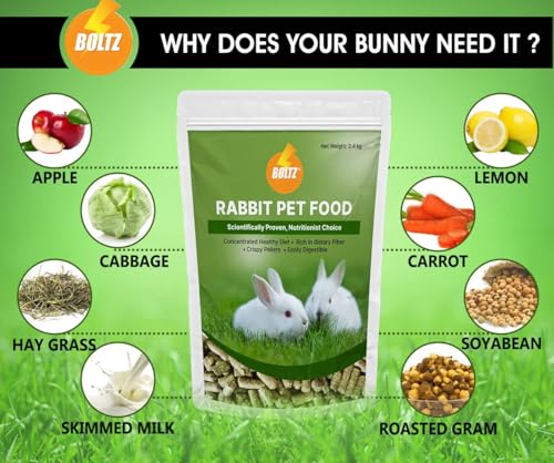 Image of Boltz Premium Adult Pellet Rabbit Food, Nutritionist Choice (Rabbit Food 1.2KG)