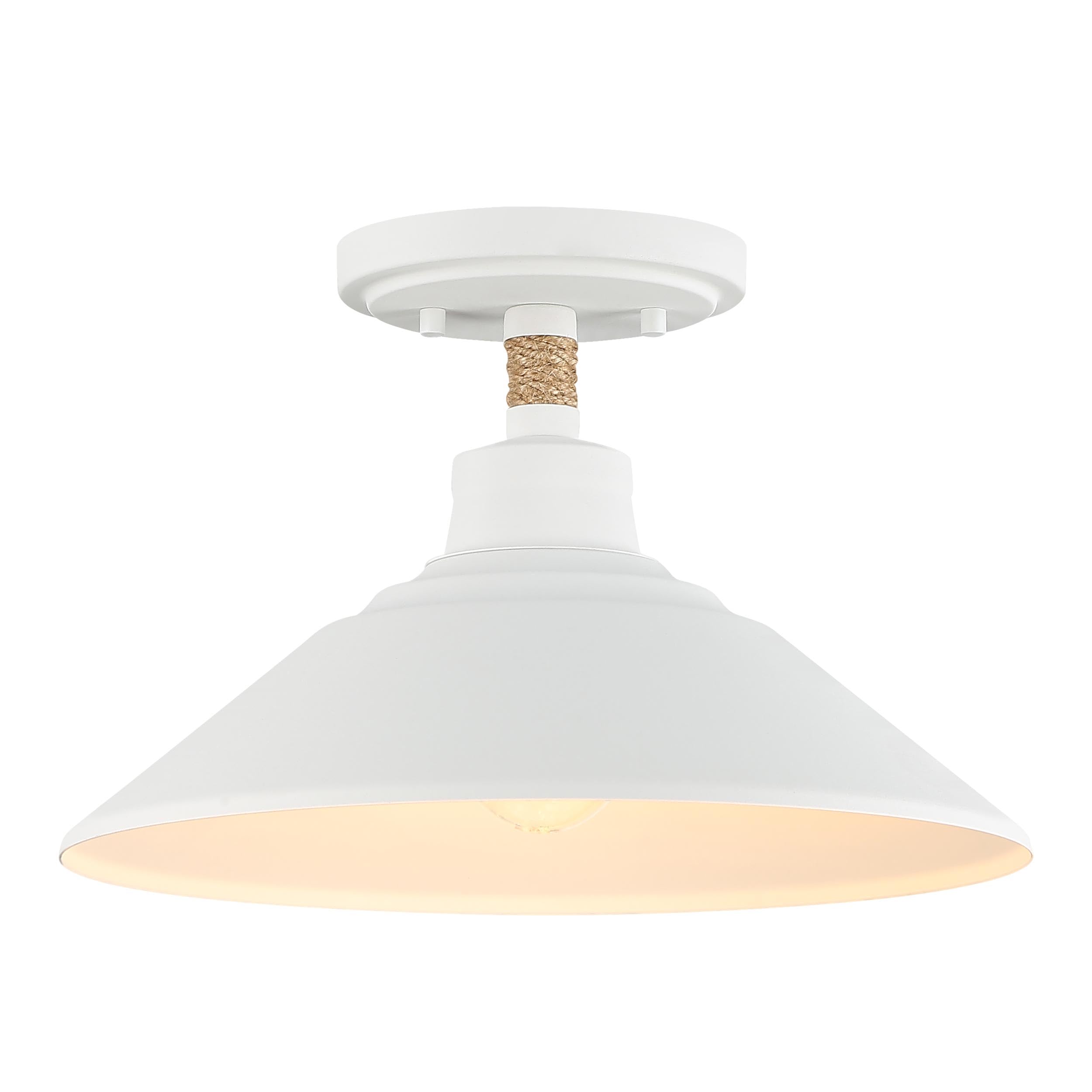 Golden Lighting Journey 1-Light Semi-Flush in Natural White