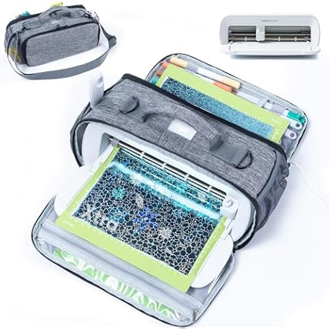 IMAGINING Carrying Case Compatible with Cricut Joy Xtra, Cricut Joy Xtra Carrying Bag with Pockets for Cricut Accessories, Cricut Tools, Front and Back Side Full Open Cover