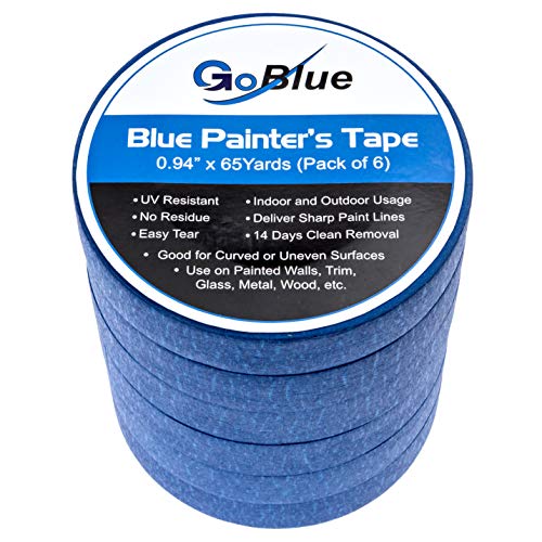 6 x Blue Painters Tape (65 Yard) by GoBlue - 0.94" - Leaves