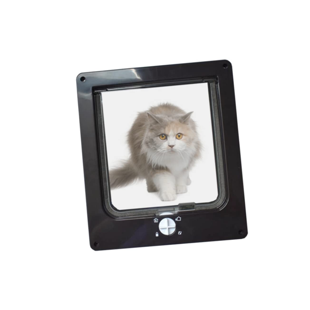 Chatière Rotative Contrôlable pour Chat, Porte Noire Abs