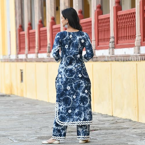 Image of ANNI DESIGNER Women Cotton Blend Kurta Palazzos Set