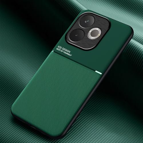 COMAKU Funda para OPPO A5 Pro 5G, Ultrafino Textura Antideslizante PU + TPU Silicona Fundas Carcasa - Verde