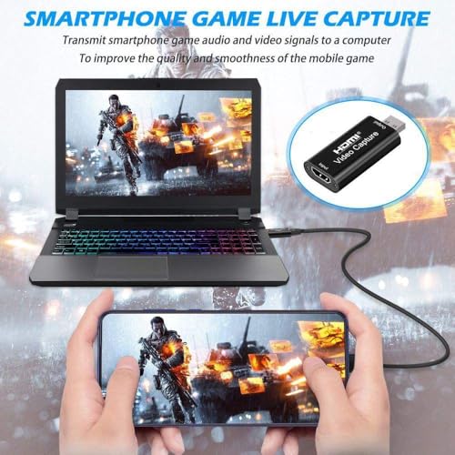 Image of FORIDA 4K HDMI Video Capture Card, HDMI to USB 2.0 Capture Card, 1080P@30FPS Video & Audio Capture Adapter for Live Streaming, Gaming, Video Recording, DSLR Camera, Camcorder, PS5, PS4, Xbox, Switch