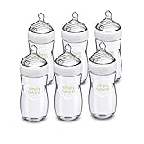 NUK Simply Nautral Baby Bottle, Clear, 9 Ounce (Pack of 6)