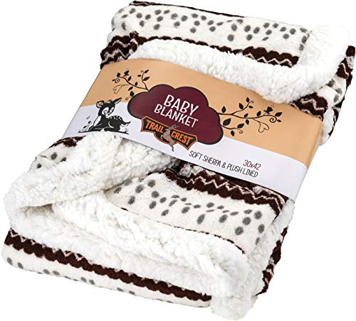 TrailCrest Ultra Soft Sherpa Fleece Plaid Baby Blanket | Cozy, Plush Throw Blanket for Kids | Reversible Plaid | Washable | Wide Size for Extra for Warmth & Comfort | Cute