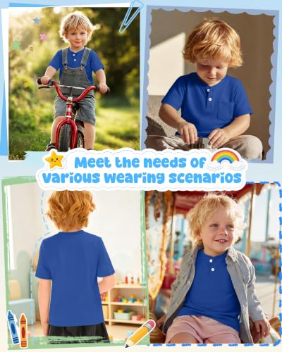 Image of Toddler Boys Cotton Henley T Shirts