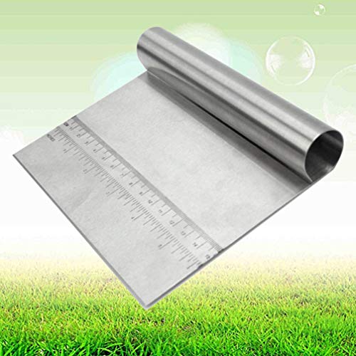 Cortador de pizza de aço inoxidável para raspador de massa com escama de medição para cozinhar grelh