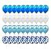 Produktbild Gxhong 60 Stück Luftballons Blau Weiß Ballons mit Blau Konfetti Luftballons, 12 Zoll Helium Ballons für Deko Taufe Mädchen Geburtstag Hochzeit (Blau Weiß)