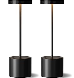Black Cordless Table Lamp 4000mAh Rechargeable Battery Powered Lamps 3 Color Stepless Dimming LED Wireless Outdoor Lamps for