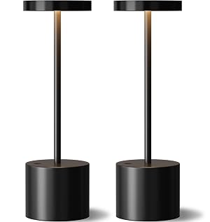 Black Cordless Table Lamp 4000mAh Rechargeable Battery Powered Lamps 3 Color Stepless Dimming LED Wireless Outdoor Lamps for