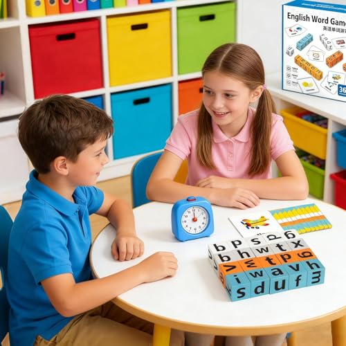 Jeu de mots anglais anti-écrans avec blocs de lettres pour la concentration des petits - 2