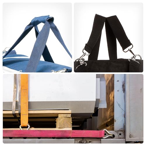 MECCANIXITY Lightweight Polypropylene Webbing Strap 3" 10 Yard Backpack Strapping Band Black for Outdoor Luggage Cargo Straps4