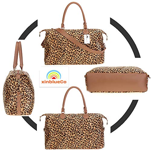 Leopard Weekender Bag Travel Duffle Bag For Women Large Cheetah Tote Shoulder Bag With Shoulder Strap…