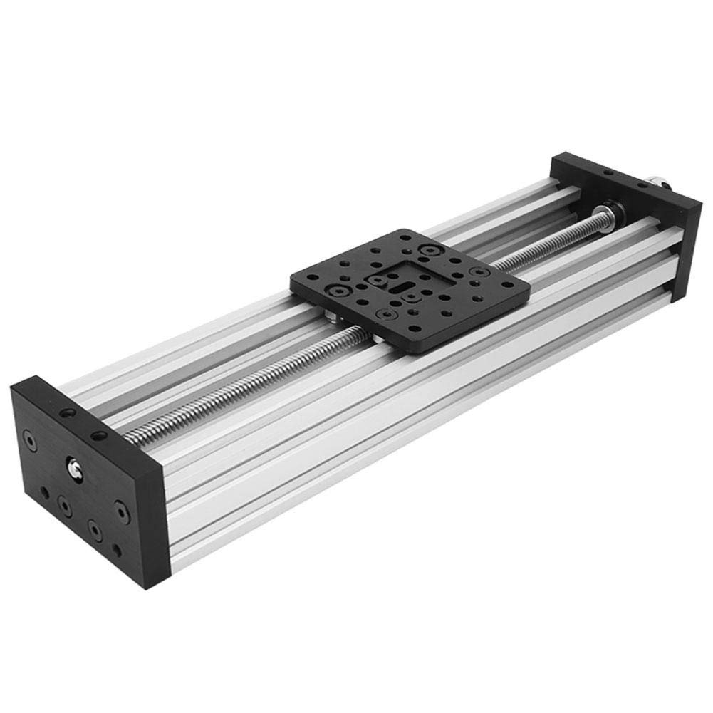Liniowy stół ślizgowy, stół śrubowy ze stopu aluminium o wysokiej sztywności do maszyny do grawerowania drukarki 3D itp. Maszyna kombinowana (250 mm srebrny)