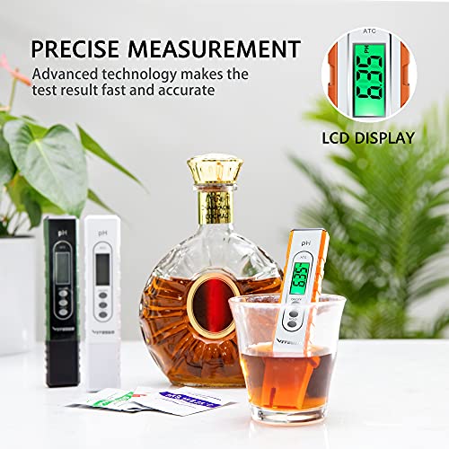 vivosun ph meter digital ph tester pen 001 high accuracy water quality tester with 0-14 ph measurement range for hydroponics household drinking pool and aquarium with atc orange
