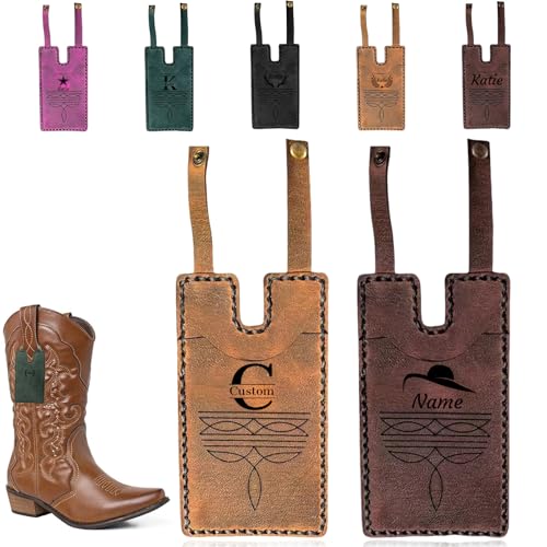 HJX 1Pcs Personalized Boot Wallet for Women with Name Custom Western Boot Wallet with Snap Strap Personalized Leather Cowgirl Boots Wallets for Her Hikers Gift