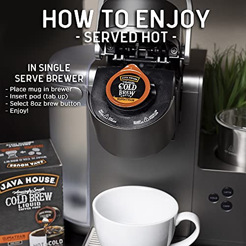 Java House Cold Brew Coffee Concentrate Single Serve Liquid Pods Variety Pack - 24 Colombian and 24 Sumatran Pods (48 Total Pods, 1.35 Fluid Ounces Each Pod)