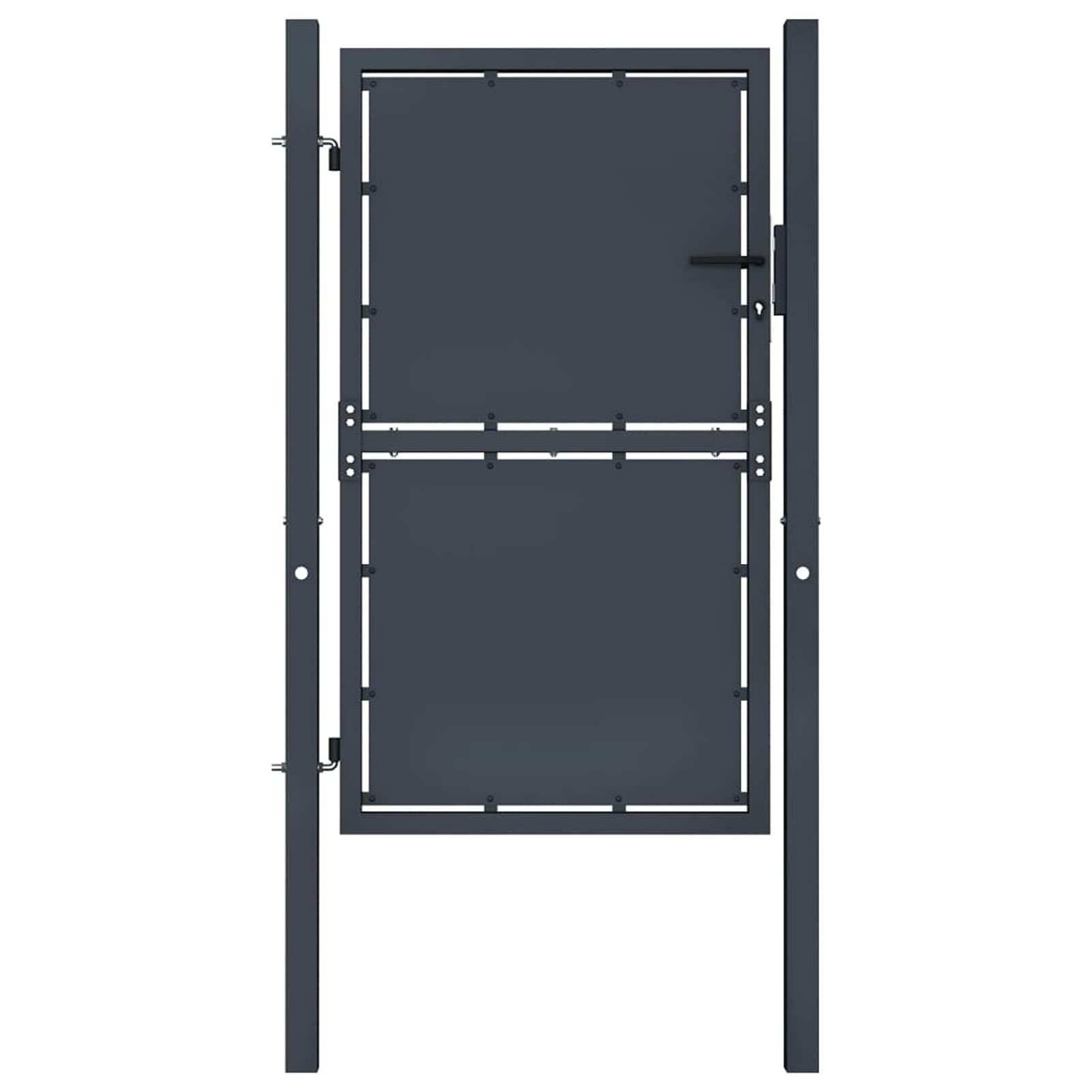 Cancello da Giardino in Acciaio 100x125 cm Antracite, Cancello Giardino Esterno, Cancello Esterno, Cancelletto Giardino, Cancelletto Pedonale, Cancelli in Ferro