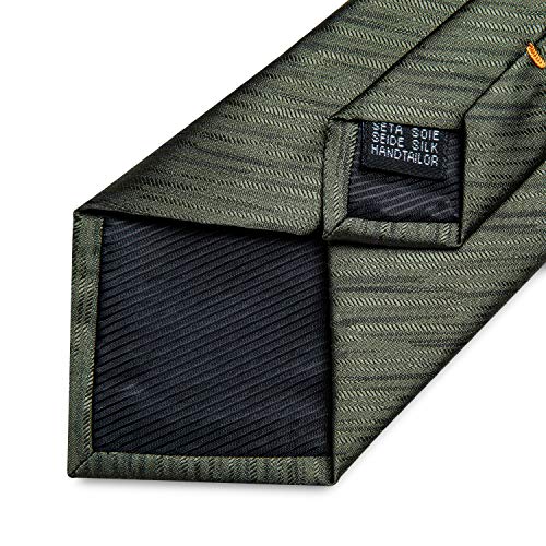 Image of DiBanGu Extra Long Tie for Men 63 inch XL Silk Necktie Set | Pocket Square and Cufflinks, Big and Tall, Jacquard Woven, Gift Box, Paisley /Plaid /Solid /Striped, for Weddinng Party Business