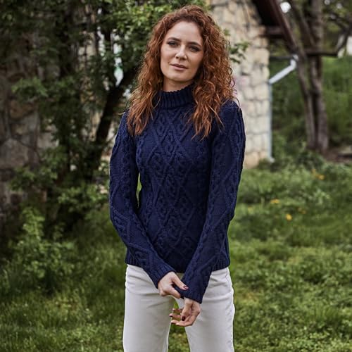 SAOL Wool Sweater for Women Ireland Cable Knitted Jumper3