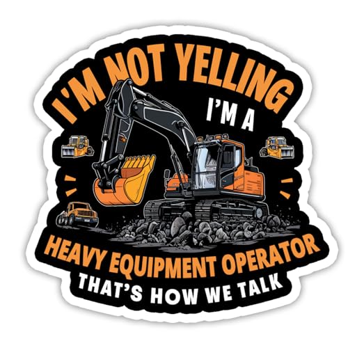 Heavy Equipment Operator Sticker 5 Inch – Waterproof Vinyl Work Decal for Hard Hat, Toolbox, Truck, Construction Worker Sticker