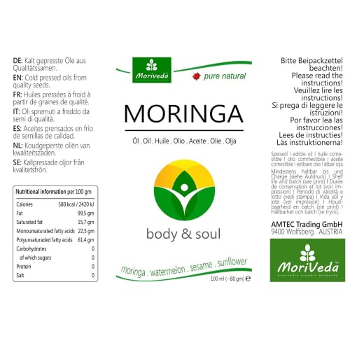 MoriVeda Moringa Body and Soul, 100ml, Miscela di