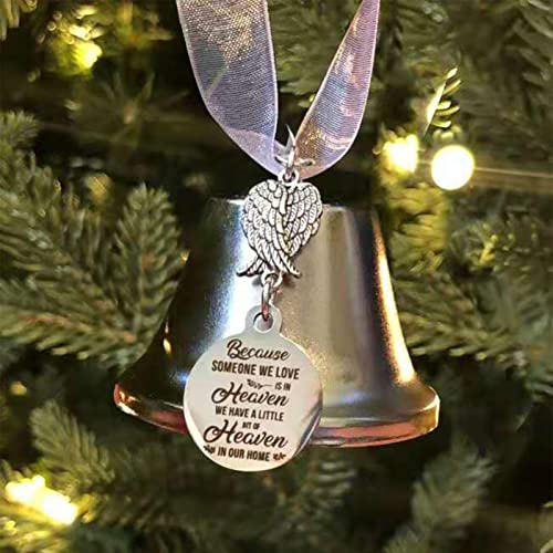 Kumprohu Angel Wings Bell - Christmas Link Ornament,Double Angel Wings Bell Ornament, Christmas Link Silver Bell Pendant Durable Exquisite Chimes Ornament #TOP2