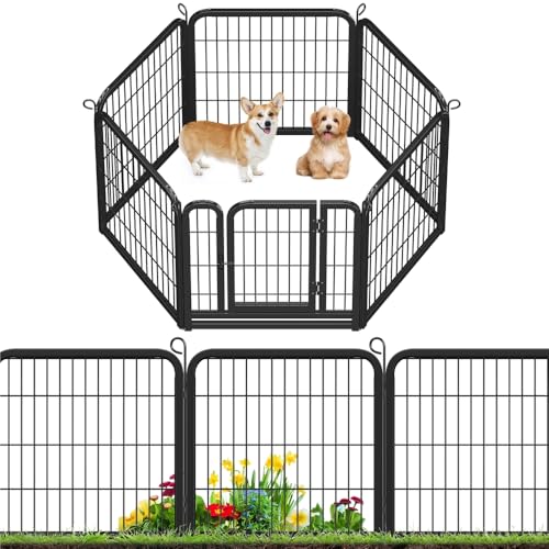 Image of Yaheetech 24in x 12ft Rustproof Foldable Metal Decorative Garden Fence