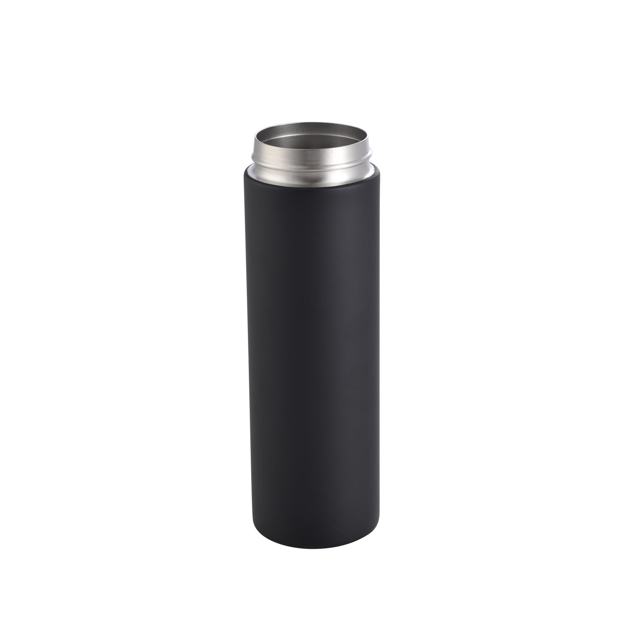 BERGNER GO LOVERS - Botella de Agua 570ML Acero Inoxidable - Tapa de Dos Vías - Óptimo para Bebidas con Hielo o Fruta - Mantiene Temperatura - Diseño Negro (Paquete de 2)
