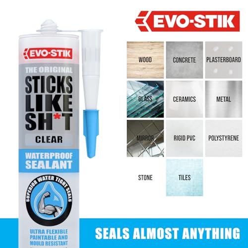 EVO-STIK Sticks Like Sh*t Waterproof Sealant Clear - 290ml - All-Purpose - Mould resistant - Image 3