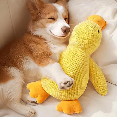 Jouet en peluche Speedy Panther pour chiens de grande taille, jouet couineur en canard pour chien, jouet doux pour chiots pour chiens de petite, moyenne et grande taille - 35 cm