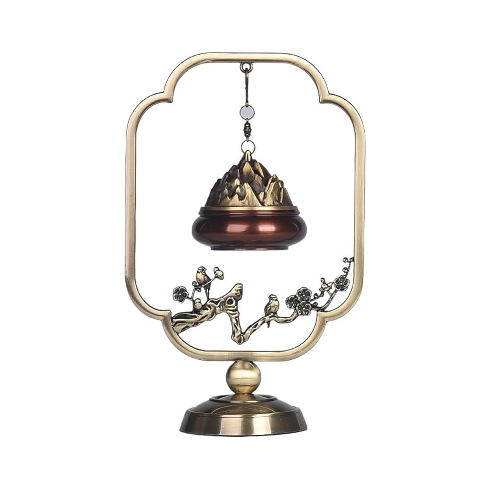 Home Copper Backflow Incense Burner Indoor Hanging Creative Ornament Holder Decor(Gold)