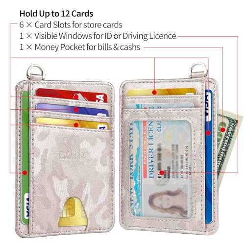 Image of Slim Minimalist Front Pocket Wallet, RFID Blocking Credit Card Holder Wallet with Detachable D-Shackle for Men Women