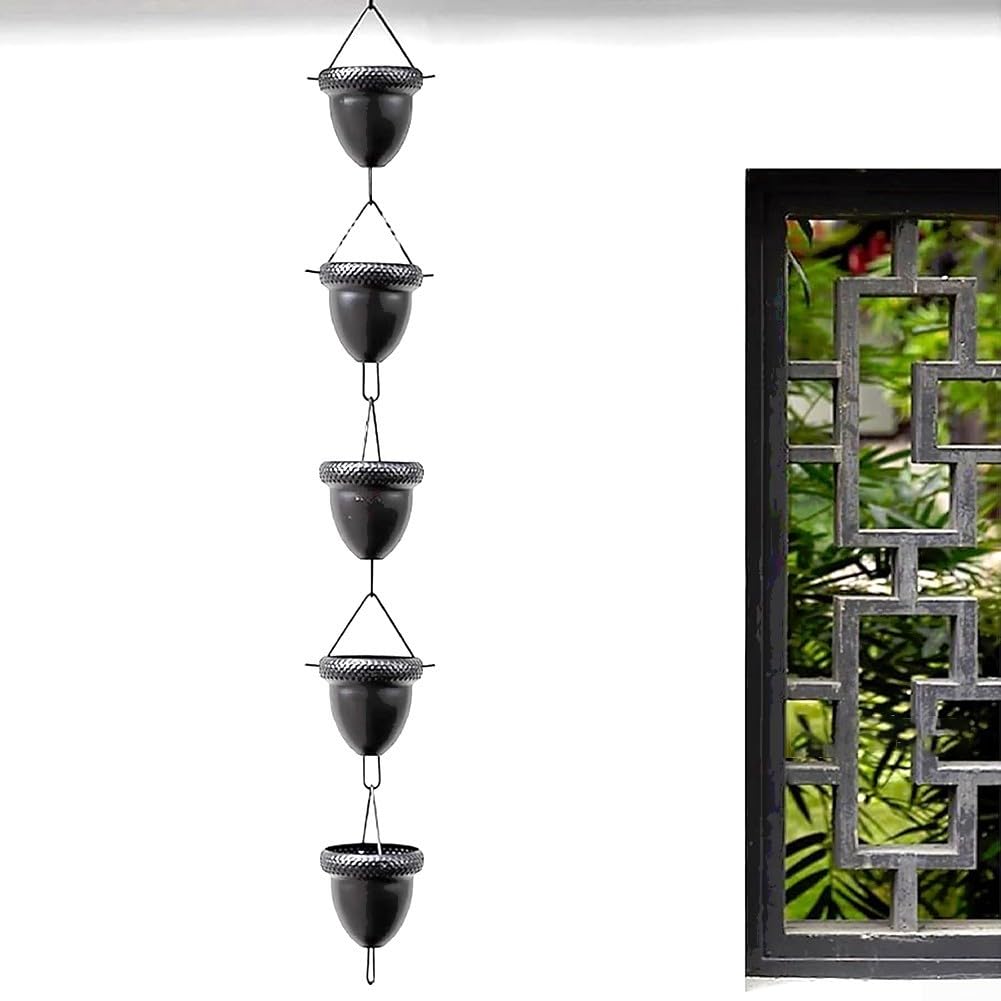 Élégante chaîne de pluie d'extérieur en alliage d'aluminium, idéale pour diriger l'eau de pluie et embellir les jardins (A)