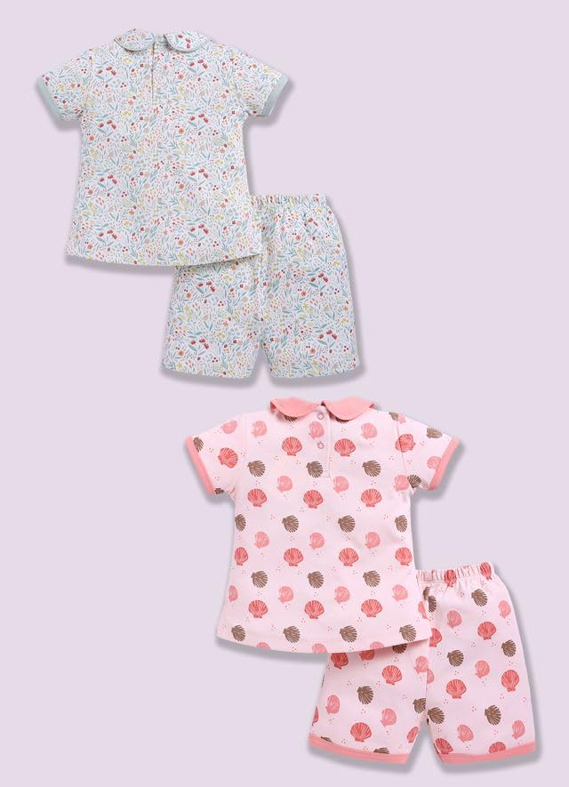 Image of BABY GO Baby Boys & Baby Girls Clothing Set | Summer Co-Ord Set for Baby | Printed 100% Cotton Half Sleeve T-Shirt & Shorts Combo | Soft Cotton Casual Wear Outfit for Infants & Toddlers Pack of 2