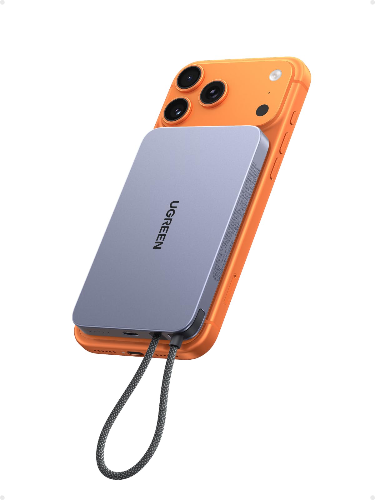 UGREEN MagFlow Air Qi2 15W Power Bank Ultrasottile 10000mAh PD 30W (Grigio) | Batteria Esterna Wireless Magnetico Ricarica Rapida USB C 30W Compatibile con Magsafe iPhone 18 Pro Max 17 16 15 14 13 12
