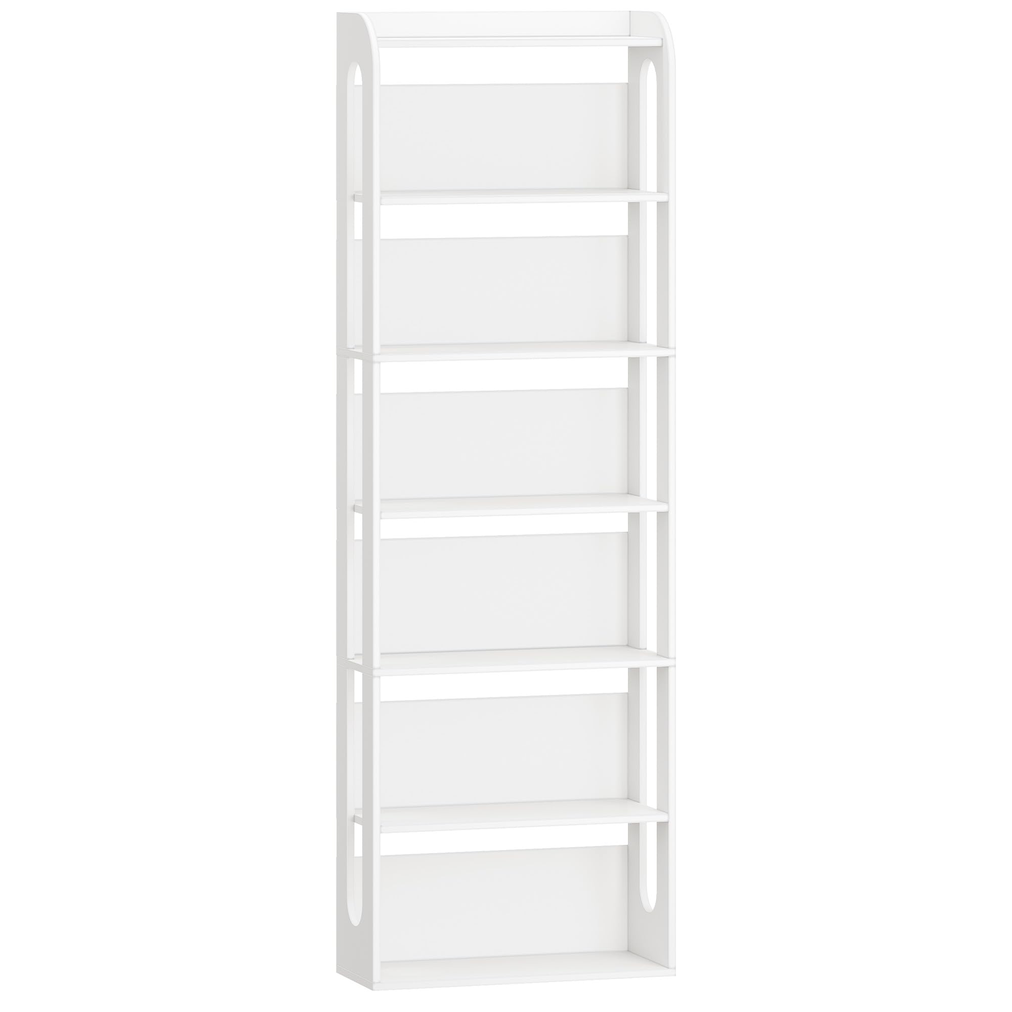 Hzuaneri Bibliothèque, étagère en Bois à 7 Niveaux, étagère géométrique 3D de Bureau, Bibliothèque sur Pied en Bois pour Chambre, Salon et Bureau 24 x 60 x 181,4 cm Blanc BC70003X
