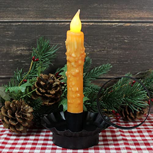 Cvhomedeco. CV00044 Real Wax Hand Dipped Battery Operated Led Timer Taper Candles Rustic Primitive Flameless Lights Decor thumb #1