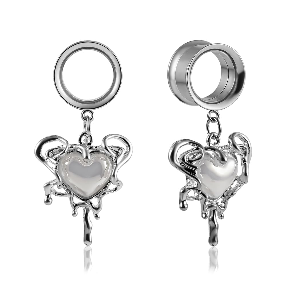 DOEARKO Tunnel Orecchio A Cuore In Acciaio | Dilatatori 8-19mm Per Piercing Stile Unisex